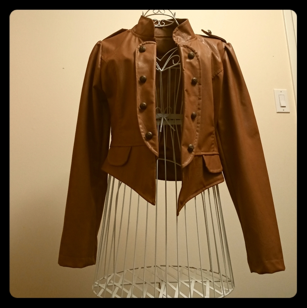 M Brown leather jacket